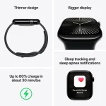 Apple Watch Series 10 GPS 42mm Jet Black Aluminum Case with Black Sport Band - Imagen 3