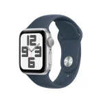 Apple Watch SE (2nd Gen) [GPS 40mm] Smartwatch with Silver Aluminum Case and Storm Blue Sport Band